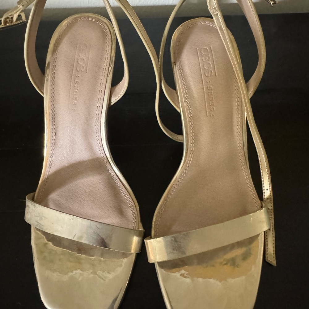ASOS Gold Strappy heeled Sandals